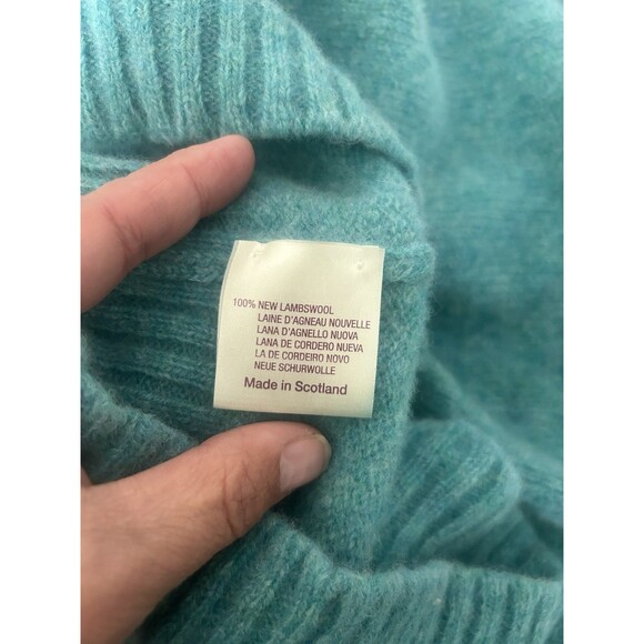 Micheal’s Wool Crewneck Sweater Made In Scotland Women Size Medium Blue Preppy - Picture 3 of 5